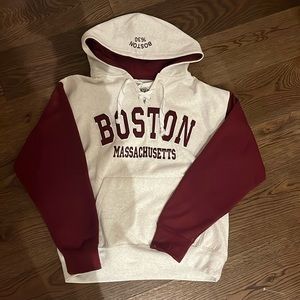 Boston red and white hoodie